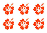 Hawaiian Hibiscus Flower Vinyl Decals Phone Laptop Small Stickers Set of 6