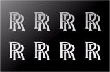 Rolls Royce Logo Vinyl Decals Phone Laptop Dash Small 1" Stickers Set of 8