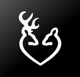 Buck and Doe Vinyl Decal Car Window Laptop Browning Deer Sticker
