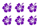 Hawaiian Hibiscus Flower Vinyl Decals Phone Laptop Small Stickers Set of 6