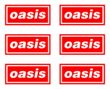 Small set of 6 Oasis band Logo Vinyl Decal Laptop Car Window Speaker Sticker