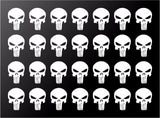 The Punisher Small 1" Skull Vinyl Decals Phone Laptop Gun Helmet Stickers Sheet