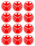 SHIELD Marvel's Agents of S.H.I.E.L.D. Set of 12 Vinyl Decals Stickers 1.5"