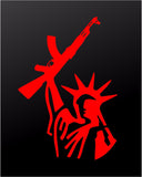 Statue of Liberty with AK Rifle Gun Rights Vinyl Decal Car Truck Window Sticker