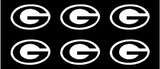Small Green Bay Packers Vinyl Decals Phone Helmet Stickers Set of 6