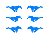6 Ford Mustang Left & Right Vinyl Decals GT Horse Pony Logo Small 2" Stickers