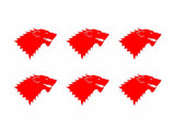 Game of Thrones Stark House Sigil Small Vinyl Decals GOT Stickers Set of 6