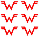 Set of 6 small Weezer band Logo Vinyl Decal Laptop Car Window Speaker Sticker