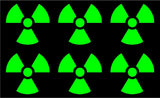 Small set of 6 radioactive Symbol Vinyl Decal Laptop Car Window Speaker Sticker