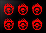 6 Mad Max Fury Road Skull Logo Vinyl Decals Car Window Laptop Phone 2" Stickers