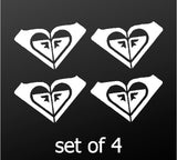 4 Roxy Logo Surf Girl Vinyl Decals Car Window Laptop Yeti 3" Stickers Set