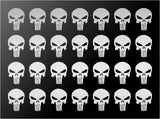 The Punisher Small 1.5", 2",3"  Skull Vinyl Decals Phone Helmet Stickers Sheet