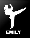 Martial Arts Vinyl Decal Personalized Karate TaeKwonDo Girl Car Window Sticker