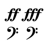 Bass Clef Fortississimo Symbols Vinyl Decals Laptop Car Window Stickers