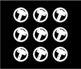 THOR Symbol Vinyl Decals Phone Laptop sheet of Small Thor hammer 1.5" Stickers