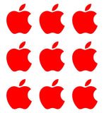 Small Apple logo Vinyl Decals Phone Laptop Small Stickers Apple Set of 9