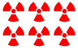 Small set of 6 radioactive Symbol Vinyl Decal Laptop Car Window Speaker Sticker