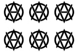 Small Anarchy Vegan Anarchist Vinyl Decal set of 6 Stickers