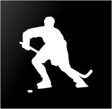 Hockey Player Silhouette Vinyl Decal Car Window Laptop Sticker