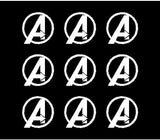 Avengers Symbol Vinyl Decals Phone Laptop Sheet of Small 1.5" Stickers