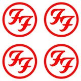 4 Small Foo Fighters band Logo Vinyl Decal Laptop FF Car Window Speaker Sticker