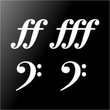 Bass Clef Fortississimo Symbols Vinyl Decals Laptop Car Window Stickers