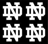 Small Notre Dame Fighting Irish Baseball Vinyl Decal Window set of 4 Stickers
