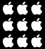 Small Apple logo Vinyl Decals Phone Laptop Small Stickers Apple Set of 9