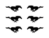 6 Ford Mustang Left & Right Vinyl Decals GT Horse Pony Logo Small 2" Stickers