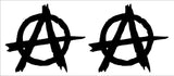 Anarchy Symbol Vinyl Decals Car Window Laptop Stickers Set of 2