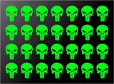 The Punisher Small 1.5", 2",3"  Skull Vinyl Decals Phone Helmet Stickers Sheet