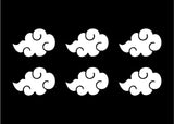 Small Naruto Akatsuki Members Cloud Symbol Phone vinyl decal set  of 6 stickers
