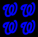 Washington Nationals MLB Team Vinyl Decal Car Window set of 4 small Stickers