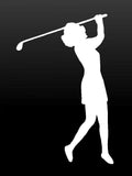 Lady Golfer Vinyl Decal Woman Golf Player Car Window Laptop Sticker