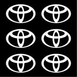 Small Toyota logo 6 Small Vinyl Decals Car 2" 3" Toyota symbol Stickers