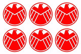 SHIELD Marvel's Agents of S.H.I.E.L.D. Set of 6 Vinyl Decals Stickers 1.5"