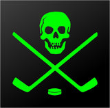 Ice Hockey Skull Crossbones Sticks Vinyl Decal Car Window Laptop Sticker