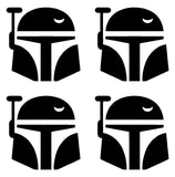Small Boba Fett set of 4 Logo Vinyl Decal Laptop Car Star Wars Sticker
