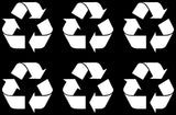 small set of 6 Recycle Logo Vinyl Decal Laptop Green Car Window phone Sticker
