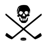 Ice Hockey Skull Crossbones Sticks Vinyl Decal Car Window Laptop Sticker