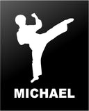 Martial Arts Vinyl Decal Personalized Karate TaeKwonDo Boy Car Window Sticker