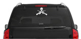 Skull with Crossed Guns Rifle Shotgun Vinyl Decal Car Truck Window Sticker