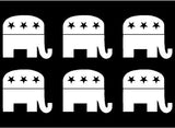 Small Republican GOP Elephant Phone laptop Vinyl Decal Sticker set of 6