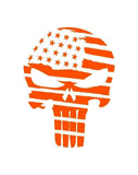 The Punisher Skull Distressed American Flag Vinyl Decal Sticker