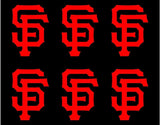 Small San Francisco Giants Vinyl Decals Phone Laptop Stickers Set of 6