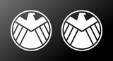 Agents of Shield Marvel Vinyl Decals Car Window Laptop Stickers Set of 2