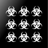 Set of 9 Biohazard Vinyl Decals Car Laptop Stickers