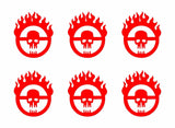 6 Mad Max Fury Road Skull Logo Vinyl Decals Car Window Laptop Phone 2" Stickers
