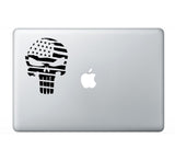 The Punisher Skull Distressed American Flag Vinyl Decal Sticker