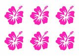 Hawaiian Hibiscus Flower Vinyl Decals Phone Laptop Small Stickers Set of 6